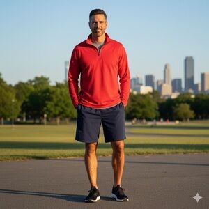 Men’s Kirkland Signature Size X-Large Red ¼ Zip Sweatshirt DriFit Material